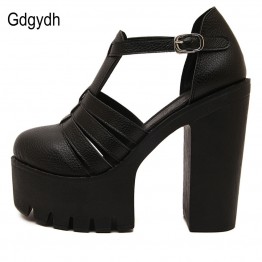 Gdgydh Hot Selling 2017 New Summer Fashion High Platform Sandals Women Casual Ladies Shoes China Black White Size EUR 35 to 40