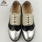Genuine Leather Big Woman US Size 10 Designer Vintage Flat Shoes Round Toe Handmade black Creepers Oxford Shoes For Women Fur