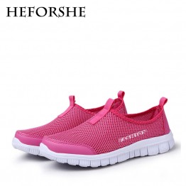 HEFORSHE Women Casual Shoes 2017 New Arrival Women's Fashion Air Mesh Summer Shoes Female Slip-on Plus Size 34-41 Shoes MXR042