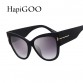 HapiGOO Fashion Vintage Oversize Cat Eye Sunglasses Women Brand Designer Sun Glasses Female Retro Big Mirror Ladies Eyewear 