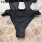 Hot Black sheer mesh splicing halter sexy one piece swimsuit swimming suit for women swimwear bathing suit Maillot de bain V14032340854465