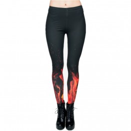 Hot Sale 3D Print Women Leggings Soft Black Fire Sexy Leggins Tayt Fitness Legging Calzas Mujer Shiny Jeggings fresh Legins Girl