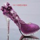 Hot sale 2017 women&#39;s high heels wedding shoes silver rhinestone sweet flower bridal shoes 10cm heel height1618098123