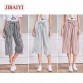 JIBAIYI Plaid wide leg pants bow elastic waist pants women 2017 summer plus size bottoms female cute kpop trousers calf length32803834833