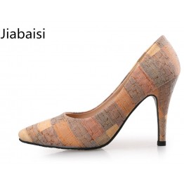 Jiabaisi shoes Women pumps Point Toe super High Heel Stiletto shoes  Large Size Party office lady cute  Basic Shoe women