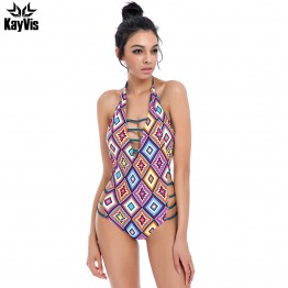 KayVis NEW 2017 Sexy High Cut One Piece Swimsuit Backless Swimwear Women Bathing Suit Swim Beachwear Bandage Monokini Swimsuit