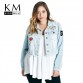 Kissmilk Plus Size Fashion Women Clothing Solid Streetwear Casual Distressed Short Denim Jacket With Patches Big Size Coat 6XL32778959073