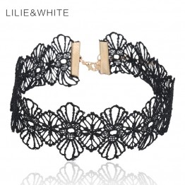 LILIE&WHITE 2017 new Fashion Punk Gothic collar Choker Necklace Boho Black Lace maxi statement necklace women Jewelry wholesale