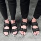 Large Size Sandals Women Genuine Leather Black Outdoor Air Shoes Lovers Fashion Casual Slippers Summer Beach Walking Sandals
