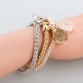 LongWay 2017 New Fashion Bracelets Bangles Jewelry Gold Color Chain Bracelet Round Hollow Charm Bracelets For Women SBR140339