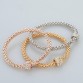 LongWay 2017 Wedding Gold Color Bracelets & Bangles Bracelet for Women Metal Chain Bracelet Fashion Jewelry 3pcs/lot SBR140324