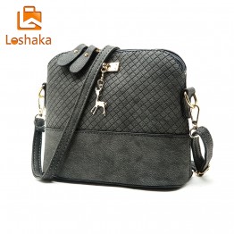 Loshaka Women Messenger Bags Fashion Mini Bag With Deer Appliques Shell Shape Bag PU Leather Female Shoulder Bags Casual Handbag