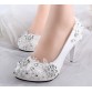 Low high heels bridal wedding shoes white rhinestones lace wedding pumps shoe for spring summer bridesmaid shoes XNA 242