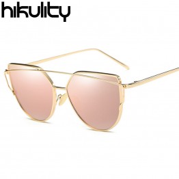 Luxury Fashion Cat Eye Sunglasses Women Brand Designer Vintage Pink Mirror Sun Glasses Female Oculos Feminino Lunette Femme