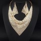 MANILAI Indian Jewelry Set Chic Style Shining Metal Slice Bib Choker Necklaces Earring Party / Wedding Fashion Jewelry Sets 2017