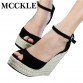 MCCKLE Fashion Superior Quality Comfortable Bohemian Wedges Women Sandals For Lady Shoes High Platform Open Toe Flip Flops Plus32788372588