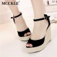 MCCKLE Fashion Superior Quality Comfortable Bohemian Wedges Women Sandals For Lady Shoes High Platform Open Toe Flip Flops Plus