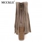 MCCKLE Woman Tassels Casual Ankle Boots Ladies Fashion Shoes Leather Pointed Toe High Heels Women's Fringed Boots Zapatos Mujer