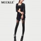 MCCKLE womens leggings 2017 Leather Lace Patchwork Fitness Leggins Punk Rock Sexy Lace Up Gothic Black Jeggings Pants New