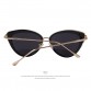 MERRY'S Fashion Women Cat Eye Sun glasses Oval Alloy Frame Mirror Lens Oculos de sol UV400