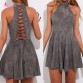 Makkrom 2017 Summer  Woman Party Bandage Lace up Dress Off Shoulder Sexy Backless Casual Solid Pleated Mini Dress Plus Size32776739424