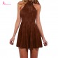 Makkrom 2017 Summer  Woman Party Bandage Lace up Dress Off Shoulder Sexy Backless Casual Solid Pleated Mini Dress Plus Size