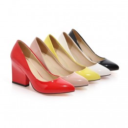 Meotina High Heels Shoes Women White Wedding Shoes Thick High Heels Fashion Party Pumps Footwear Yellow Red Big Size 9 10 41 43