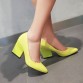 Meotina High Heels Shoes Women White Wedding Shoes Thick High Heels Fashion Party Pumps Footwear Yellow Red Big Size 9 10 41 43
