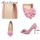 Meotina Latest Shoes Women Pumps Spring Pointed Toe Basic Party Thin High Heels Bow Ladies Shoes Pink Black Large Size 9 10 43 