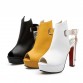 Meotina Shoes Women High Heels Pumps Spring Peep Toe Gladiator Shoes Female Chains Sequined High Heels Platform Shoes Yellow 4332328685735