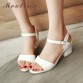 Meotina Women Sandals 2017 Summer Shoes Sandals Size 9 10 Open Toe Ladies Chunky High Heels Sandals White Pink Green Shoes 34-4332335767445