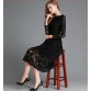 Merderheow New European 2017 Spring Women's Lace Hollow Out Long Dresses Femme Casual Clothing Women Sexy Slim Party Dress L13 