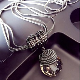 Meyfflin Long Necklace Crystal Women Necklace Jewelry 2017 Fashion Black Chain Drops Maxi Necklaces Pendants Kolye Collier 