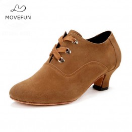 MoveFun Brand Adults Latin Dance Shoes Satin Salsa Ballroom Dance Sneakers for Girls/Ladies/Women Tango Shoes Woman Heel 4cm-60