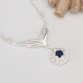 N498 2017 hot 925 sterling silver jewelry necklace leafage round blue stone crystal pendant necklaces chain for women choker