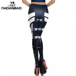 NADANBAO 3D Printed Women Black METAL Armour leggins Capris soldier pants for Woman 2017 Mujeres Jeggings Trousers camo leggings