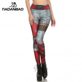 NADANBAO New Arrival Summer Fashion Design Legins COMIC BLADE AND Ammo Leggins Individuality Printed Women Leggings Pants
