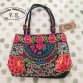 National trend embroidery bags Women  double faced flower embroidered one shoulder bag Small handbag1831434950