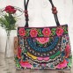 National trend embroidery bags Women  double faced flower embroidered one shoulder bag Small handbag1831434950