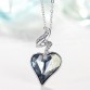Neoglory Austrian Crystal Rhinestones Four Color Heart Love Chain Necklaces & Pendants For Women 2017 Gift India Jewelry JS4 HE1