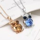 Neoglory Blue Austrian Crystals Owl Maxi Boho Long Chokers Necklaces & Pendants for Women Mother Girl Gifts Fashion Jewelry 2017