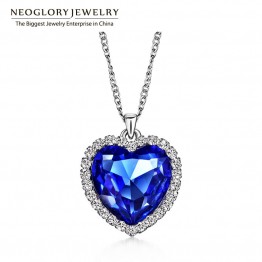 Neoglory Crystals Titanic Heart Ocean Love Necklaces & Pendants for Women Fashion Jewelry Birthday Best Friends Gifts 2017 He1