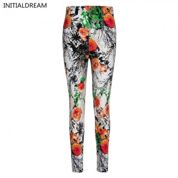 New 2017 Flower Printed Legging Fashion Slim Women leggings  High Elastic Cotton soft stretch pants female winter jeans leggins