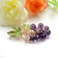 New 2017 Winter Style Crystal Grape Brooches for Women Cute Luxury Brooch Pin Fashion Jewelry Elegant Wedding Brooch Bouquet Hot