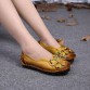 New Autumn Flowers Handmade Shoes Women&#39;s Floral Soft Flat Bottom Shoes Casual Sandals Folk Style Women Genuine Leather Shoes32713709999