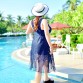 New Brand Hot spring swim suit dress one piece skirted bathing suits plus size Beautiful tassels swimwear 7XL32655011435