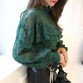 New Fashion 2017 Spring Noble Women Hollow Lace Blouse Shirt Long-sleeve Ruffles Shirt Female Women Tops Blusa De Renda
