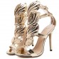New Fashion Luxury Metal Wings High Heels Summer Women Sandals Peep Toe Buckle Strap Pumps Size 35-40 K364