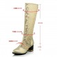 New Fashion Pointed Toe Women Knee High Boots Thick Heels Zipper Sexy Cutout Mesh Boots Summer Cool Boots Gold Women&#39;s Shoes32648826461