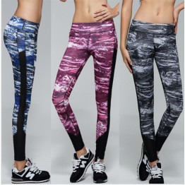 New Yoga Pants Elastic Printing Mesh compression leggings women Running Tights ladies gym pants mallas running mujer active wear